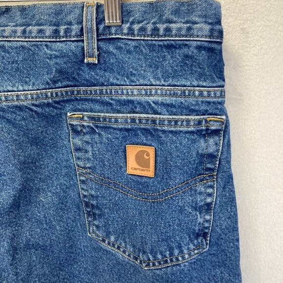 Carhartt Flannel Lined Jeans 44x32 Relaxed Fit B172 DST Blue Denim Warm Outdoors - Picture 12 of 16